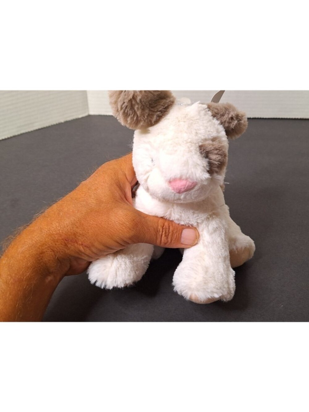 Carters Bunny Rabbit Plush White Grey Spotted Pink Nose Stuffed Animal - Picture 7 of 7